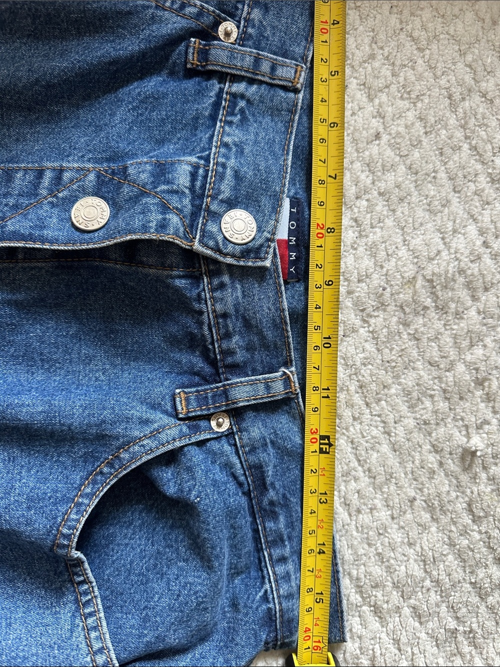 Tommy Hilfiger Blue Denim Button-Front Maxi Skirt - Picture 7 of 7